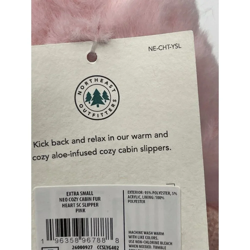Northeast Outfitters Cozy Cabin‎ Slippers Girls Youth Size 9k-1 Aloe Infused